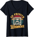 Womens 3D Printer Whisperer Retro Filament 3D Printing Men V Neck