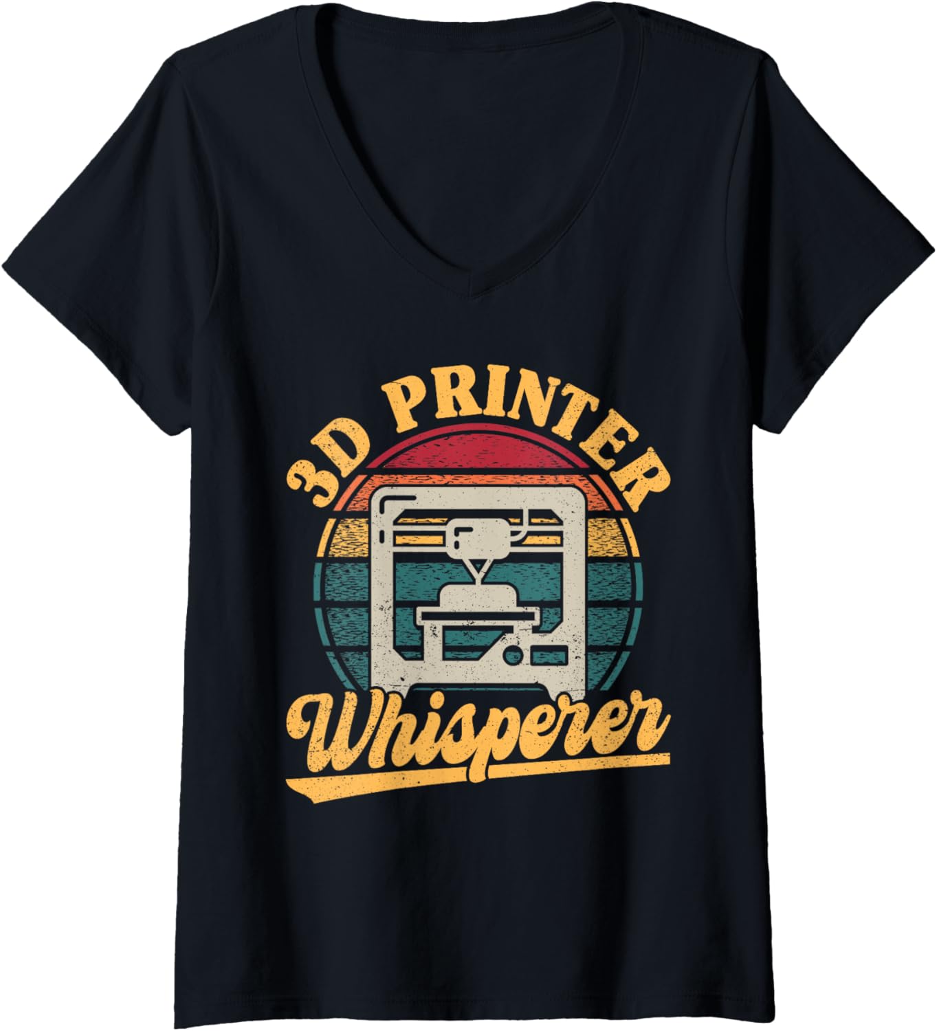 Womens 3D Printer Whisperer Retro Filament 3D Printing Men V Neck