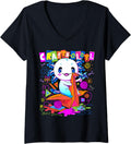 Womens Craftsolotl Crafting Axolotl Craft Sewing Yarn Paper Origami V-Neck