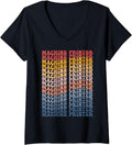 Machine Printer Groovy Retro V Neck
