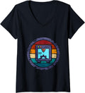 Womens 3D Printing Retro V Neck
