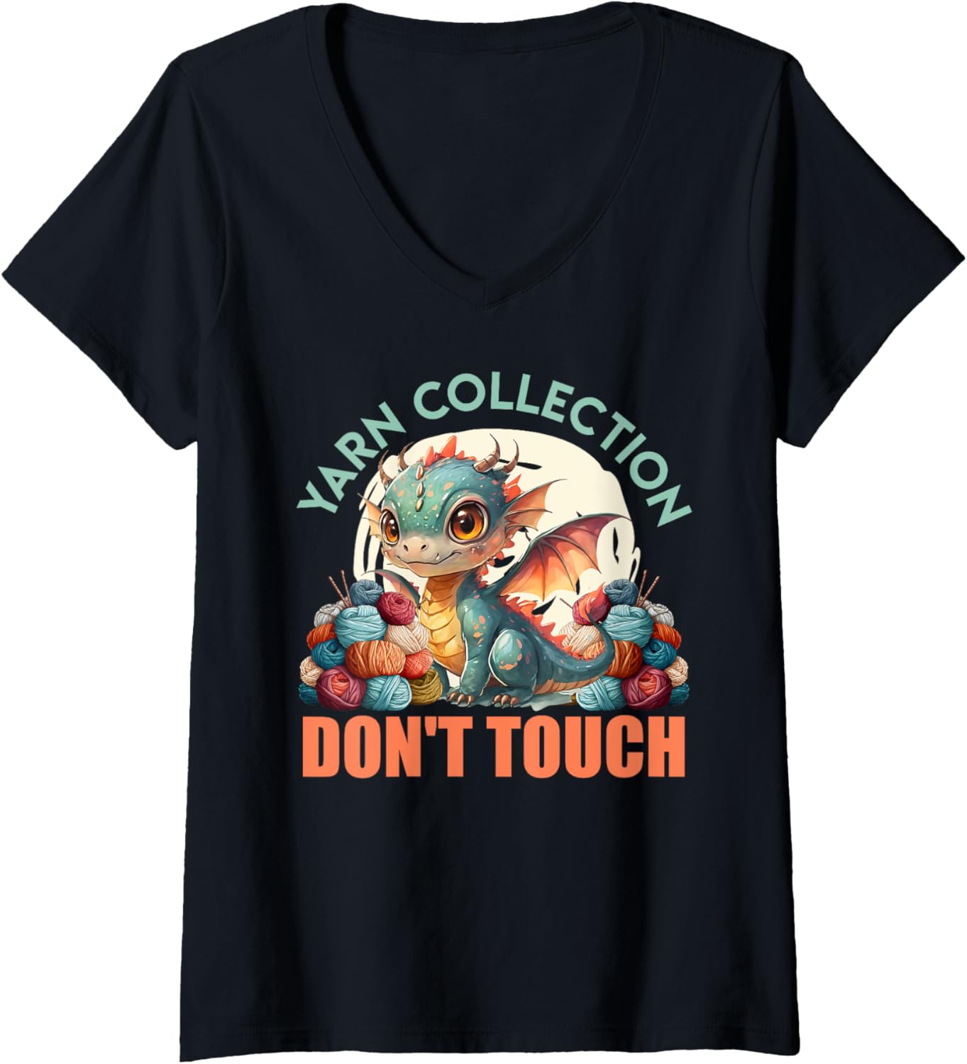 Womens Yarn Collector YARN COLLECTION DON'T TOUCH Yarn Hoarder V-Neck