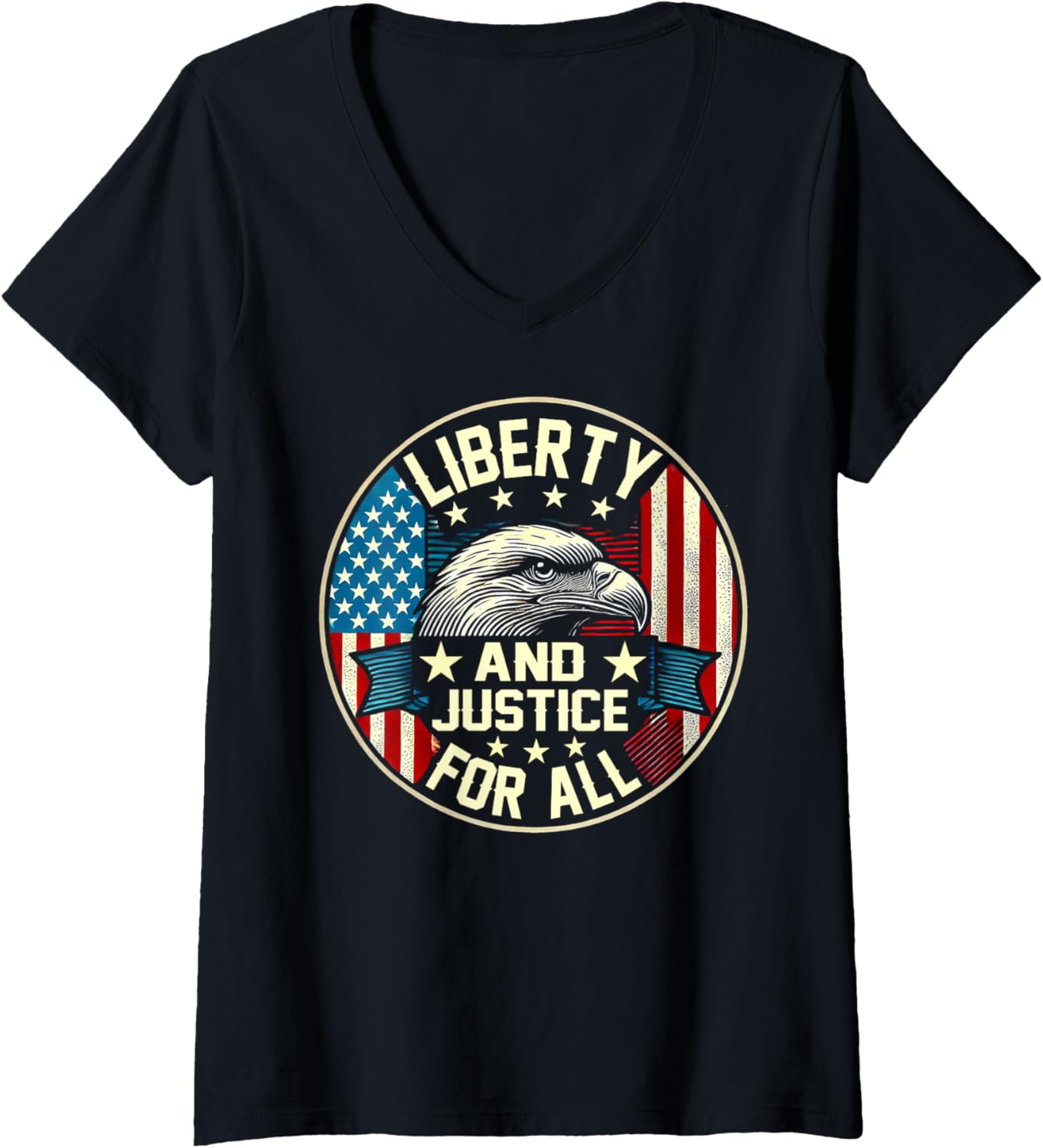 Womens Liberty And Justice For All Mens Patriotic V Neck