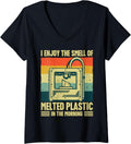 Womens I Enjoy Smell Of Melted Plastic Retro 3D Printing V Neck