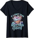 Womens Knitting Yarn Knitter Needles V-Neck