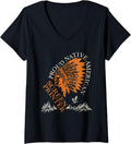 Womens Proud Native American Job Screen Printer V Neck