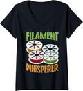 Womens Filament Whisperer 3D Printing Funny 3 D Printer V Neck