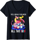 Womens Dragon Yes I Really Do Need All This Yarn V-Neck