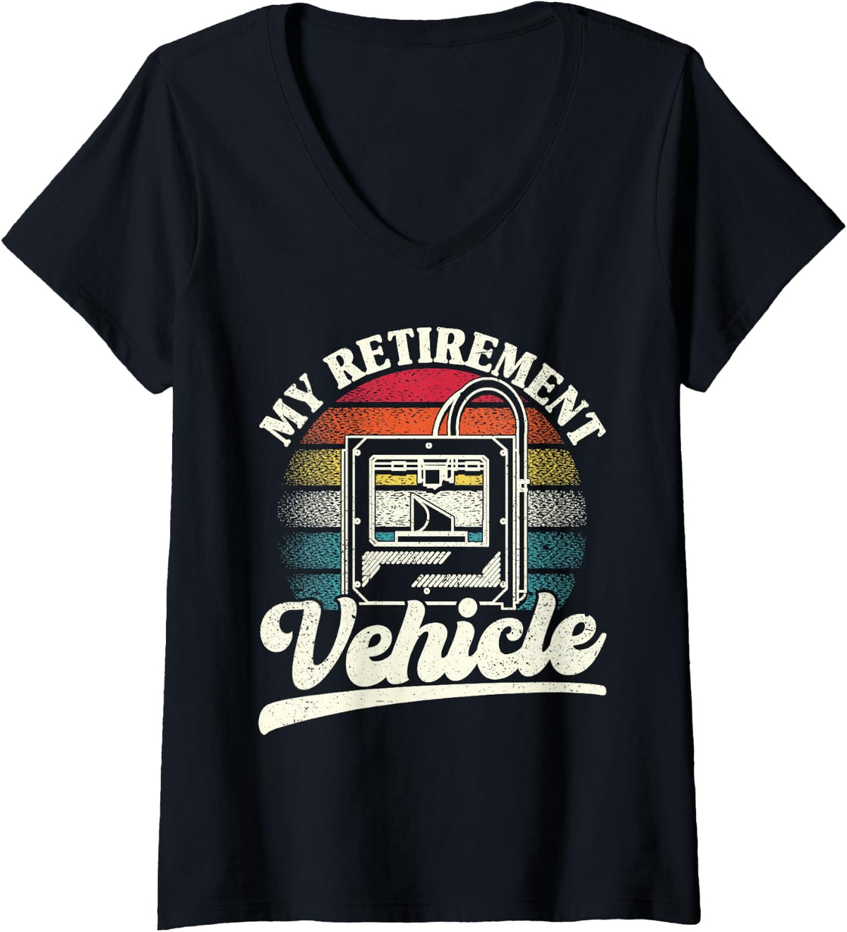 Womens My Retirement Vehicle 3D Printing Retro V Neck