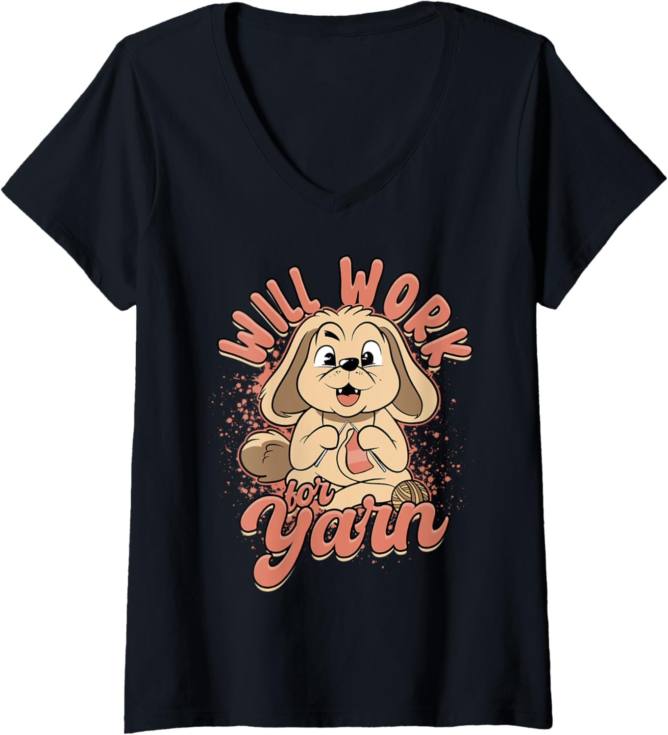 Womens Knitting Yarn Knitter Will work for yarn V-Neck