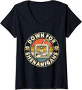 Womens Retro 3D Printer Down Shenanigans 3D Printing V Neck