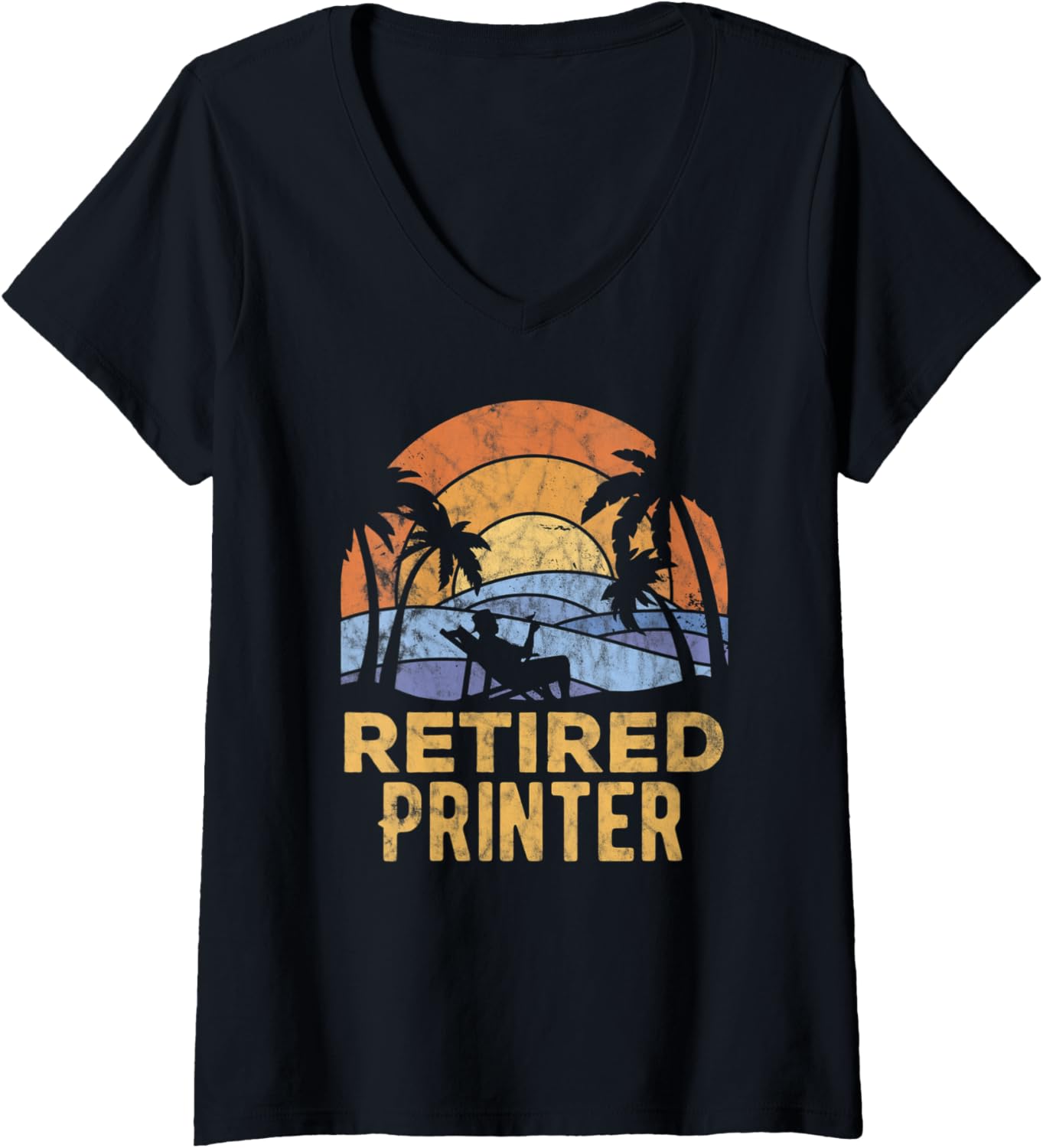 Womens The Legend Has Retired Printer V Neck