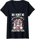Womens I Knit But My Favorite Hobby Is Collecting Yarn V-Neck