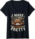 Womens Funny Yarn Crochet Crocheting V-Neck