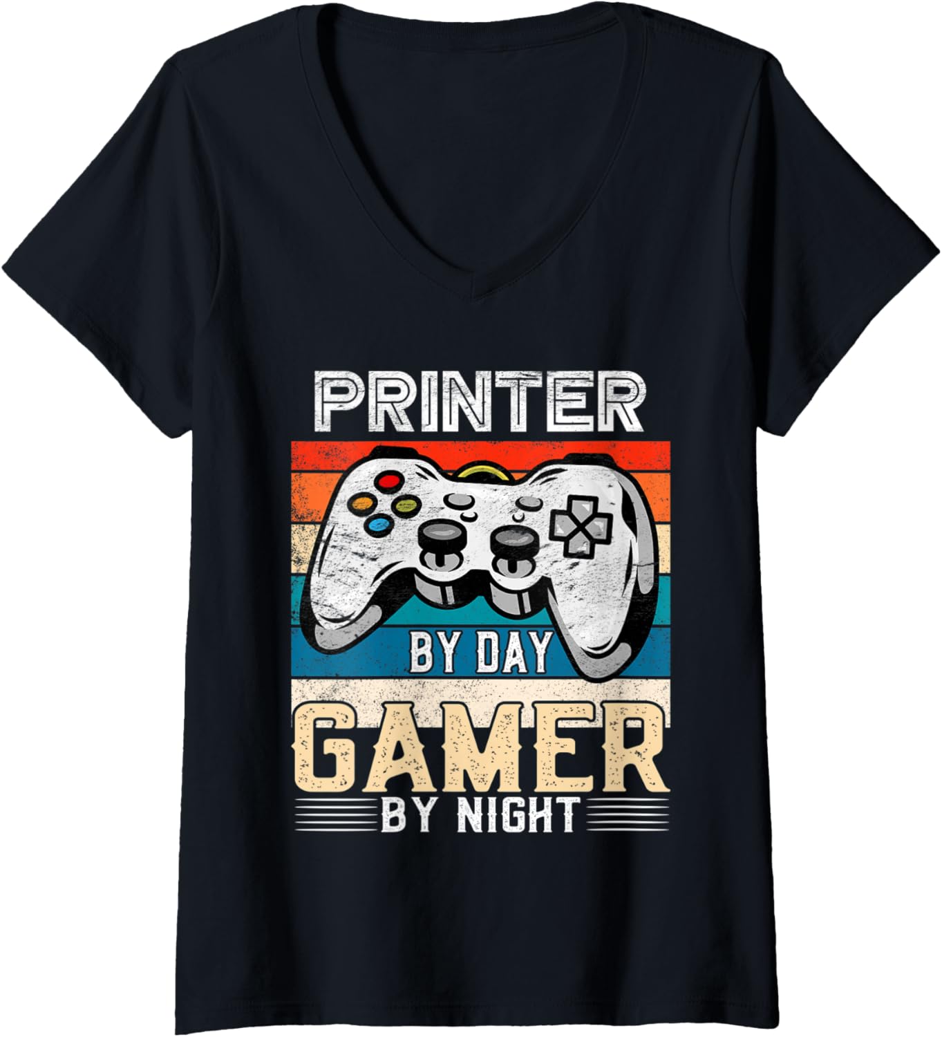 Womens Printer By Day Gamer By Night Video Gaming Fans Retro V