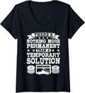 Womens 3D Printing Permanent Temporary Solution 3D Printer Funny V Neck