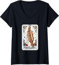 Womens Footlong Tarot Card Mystic Hot Dog Weiner 4Th Of July Food V Neck
