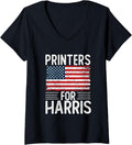 Womens Printers Harris 2024 Shirts President Election 2024 V Neck