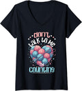 Womens Don't Talk To Me I'm Counting Yarn Heart Funny Crochet V-Neck