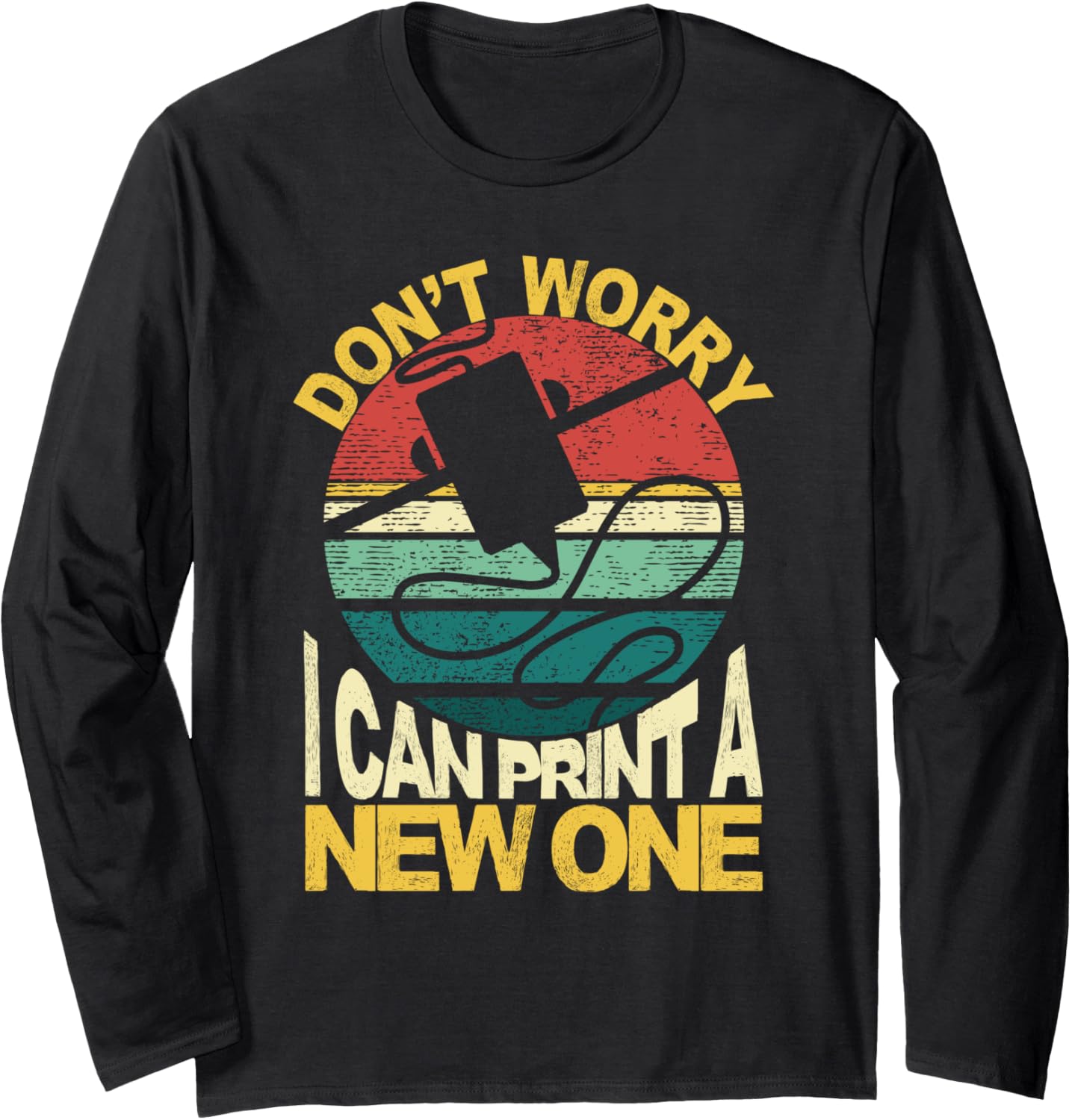 Vintage Retro Printing 3D Printer Long Sleeve