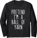 Pretend I'm A Ball of Yarn Costume Halloween Lazy Adult Kids Long Sleeve