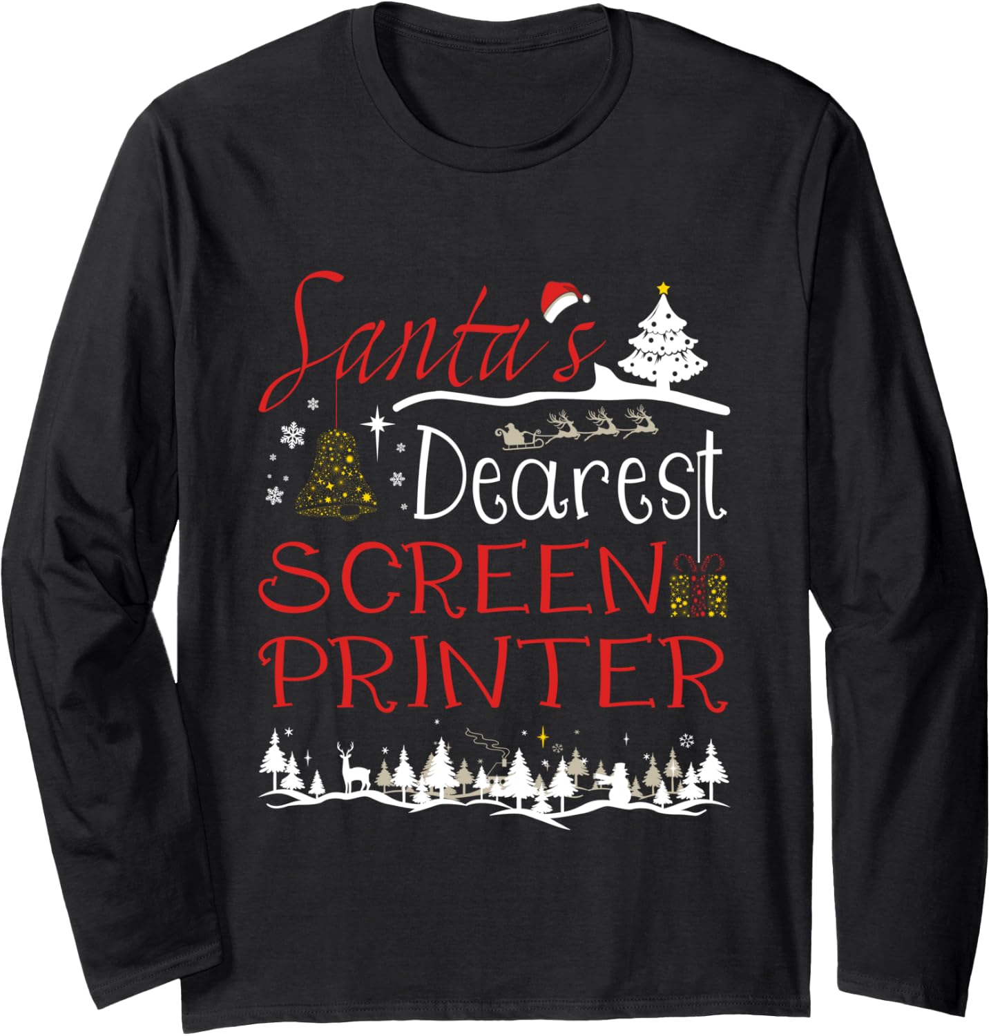 Screen Printer Xmas Job Cute Christmas Long Sleeve
