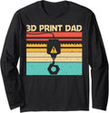 Cool 3D Print Design Dad Men 3D Printer Lover Printing Long Sleeve