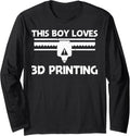 Cool 3D Printing Boys Kids 3D Printer Lovers Print Geeks Long Sleeve