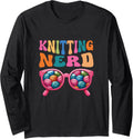 Funny Knitting Nerd Yarn Design Long Sleeve