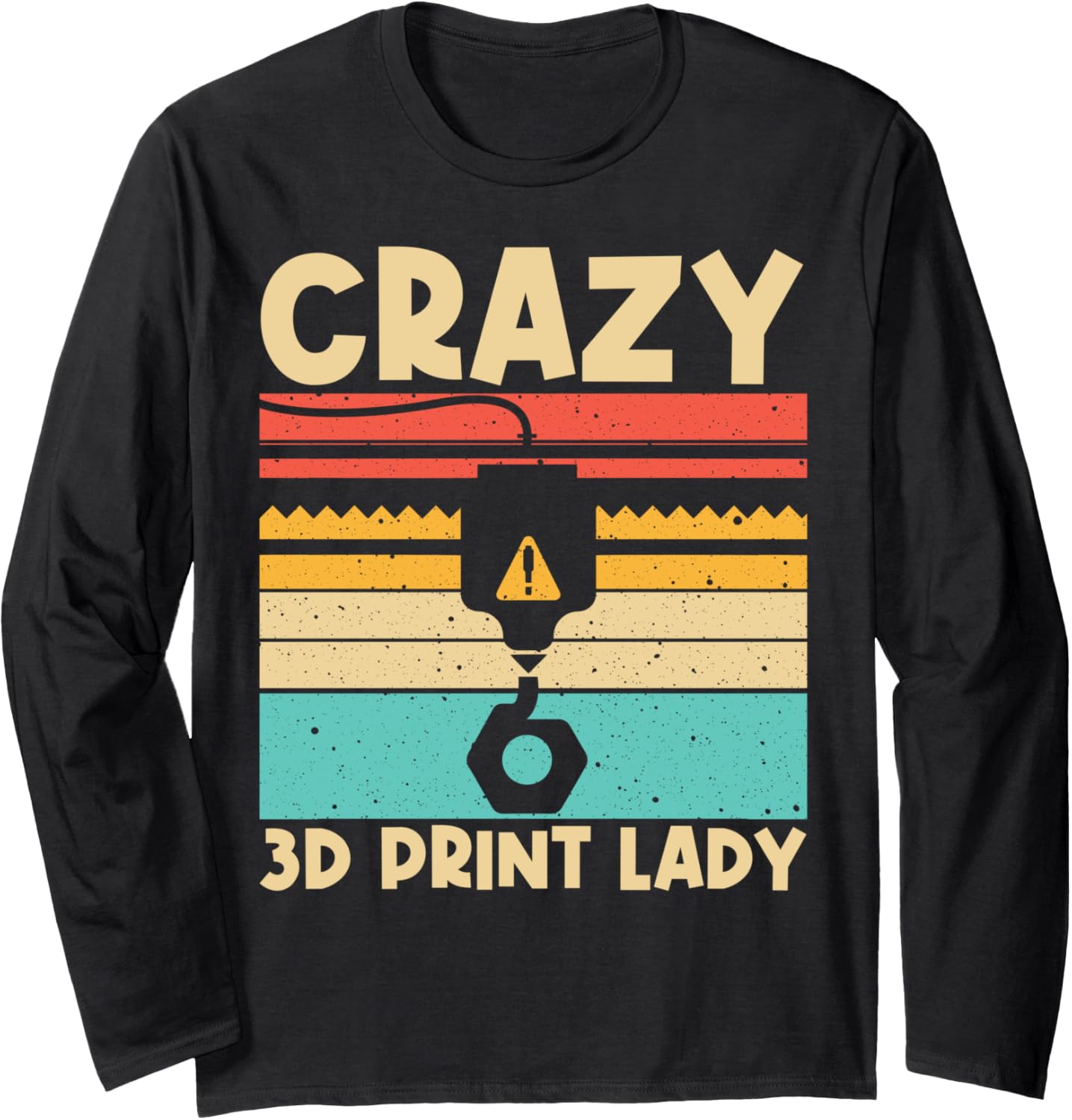 Cool 3D Print Design Women Mom 3D Printer Lover Printing Long Sleeve