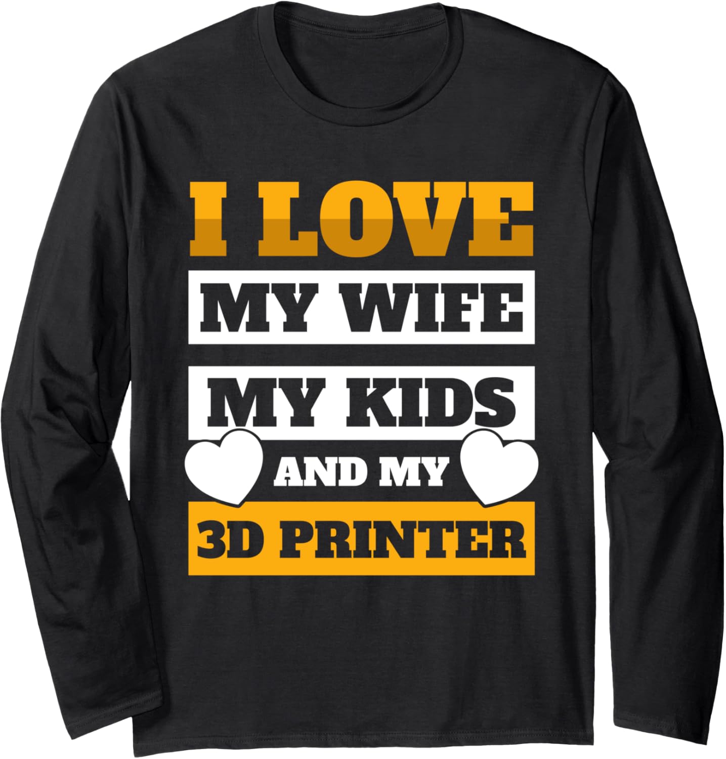 3D Printing Machine Filament 3D Printer Tech 3D Scan Long Sleeve