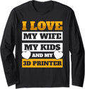 3D Printing Machine Filament 3D Printer Tech 3D Scan Long Sleeve