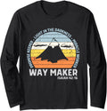 Vintage Sunset Way Maker Miracle Worker Promise Keeper Long Sleeve