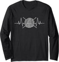 Yarn T-Shirt Crochet Tshirt Applique Tee Heartbeat Gift Long Sleeve