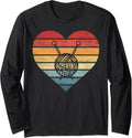 Knitting Crochet Lover Gifts Retro Sunset Yarn Funny Knitter Long Sleeve