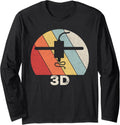 Retro 3D Print Shirt 3D Printer Vintage 3D Printing Long Sleeve