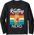 Knitting Nerd Crocheting Yarn Knitter Long Sleeve