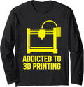 3D Printer Addicted To 3D Printing Yellow Long Sleeve