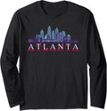 Atlanta Georgia Skyline Atlanta Buildings Night Atlanta Long Sleeve
