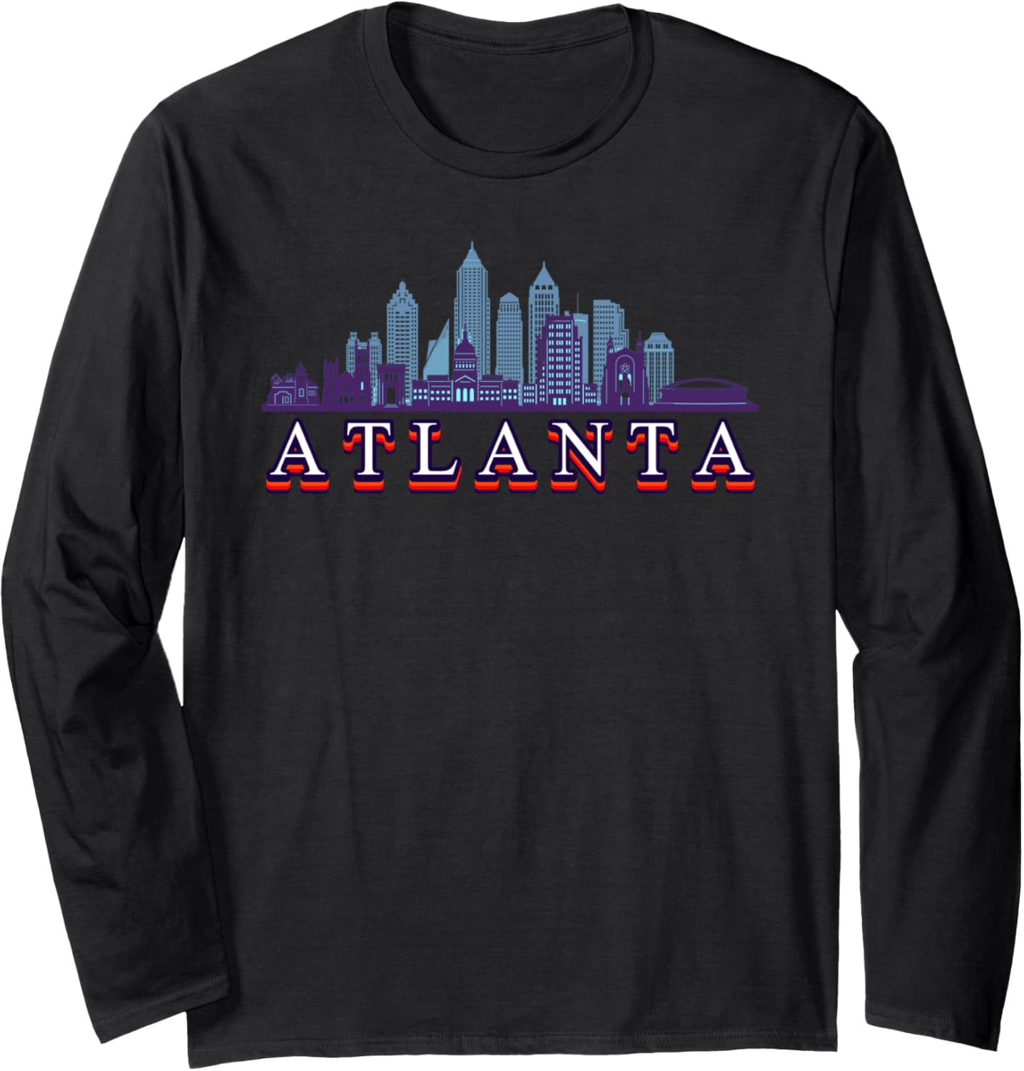 Atlanta Georgia Skyline Atlanta Buildings Night Atlanta Long Sleeve