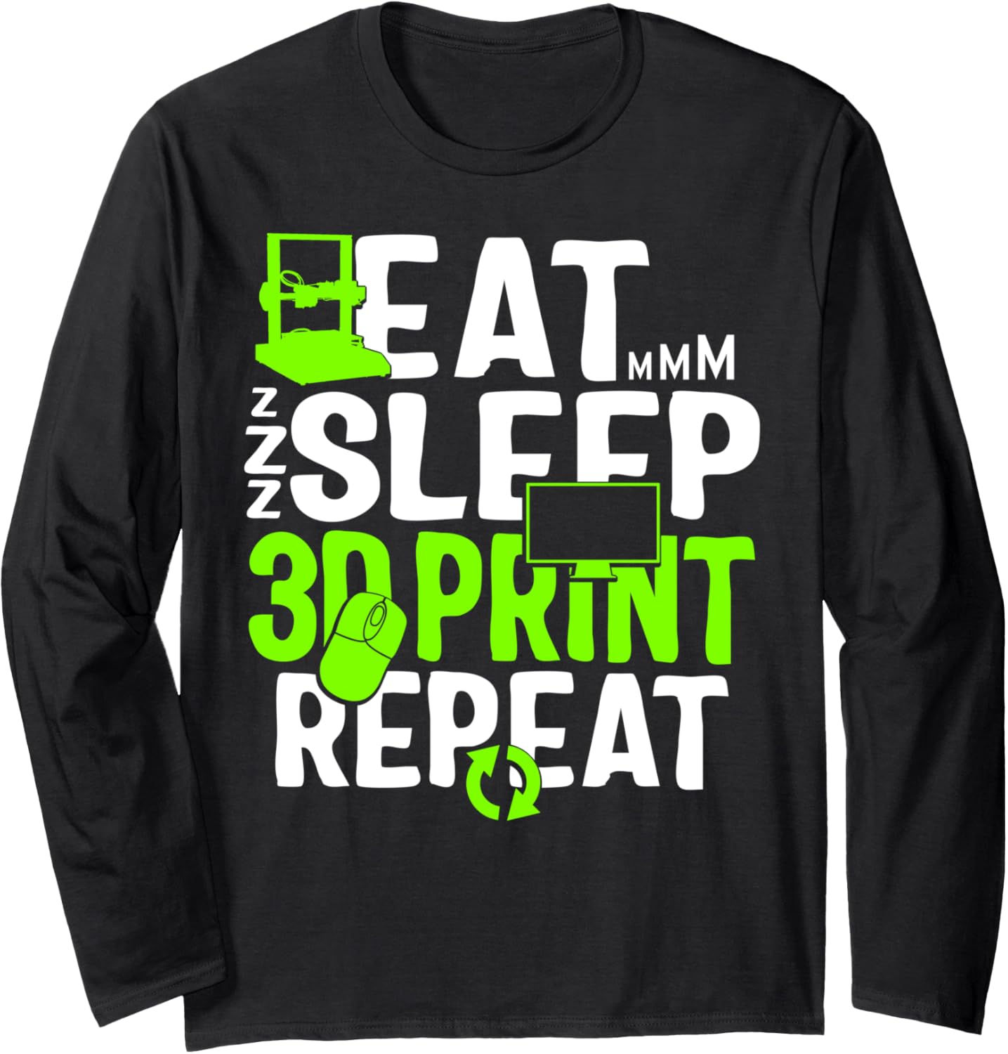 3D Print Repeat Filament 3D Printer Tech 3D Print Technician Long Sleeve