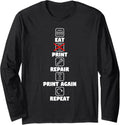 3D Printing Printer Nerd Geek Funny Plastic Crap Long Sleeve