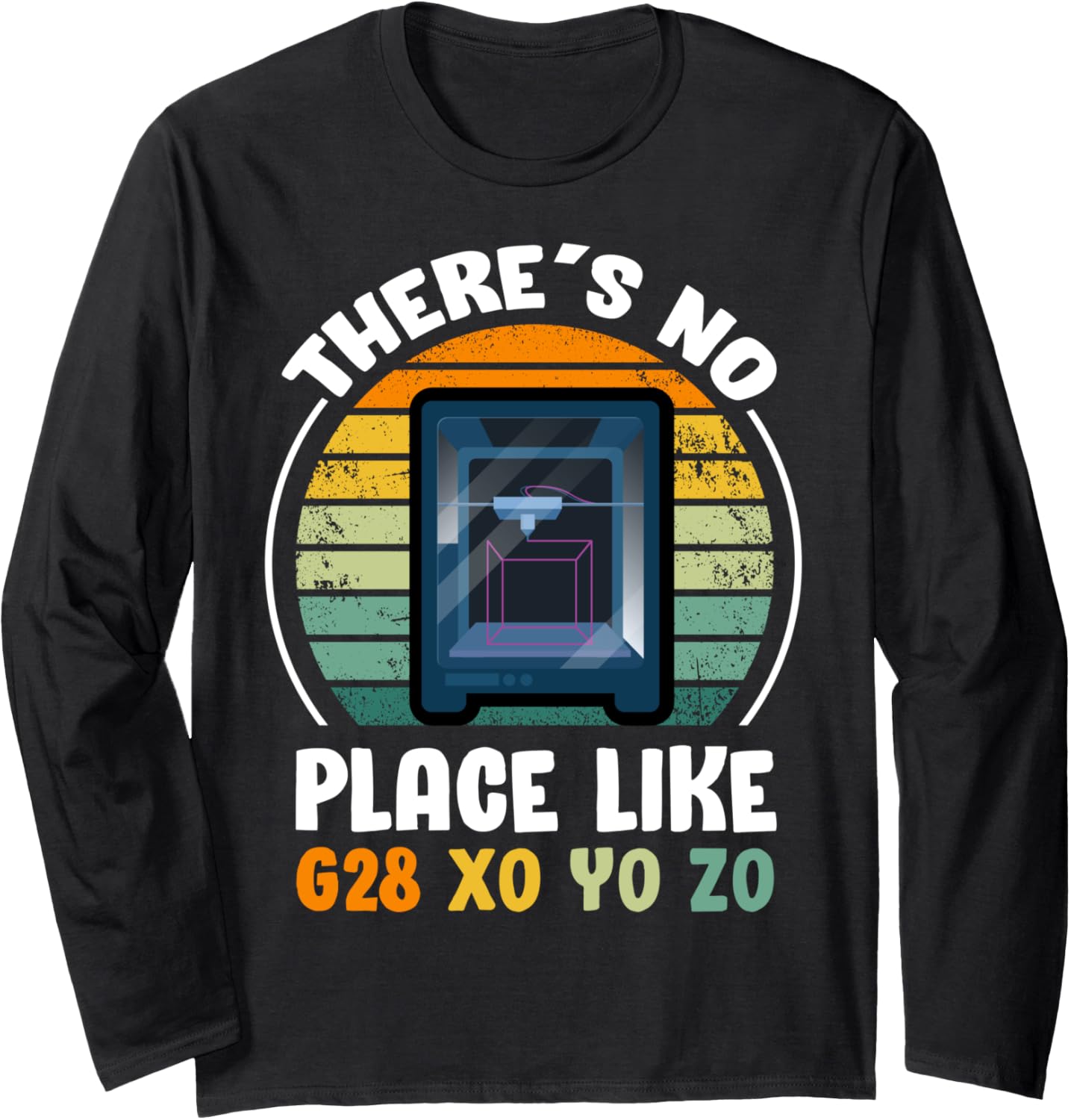 Funny 3D Printer Design Dad Granddad Long Sleeve