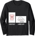 Porktrait Or Lambscape Funny Printer Pun Office Humor Long Sleeve