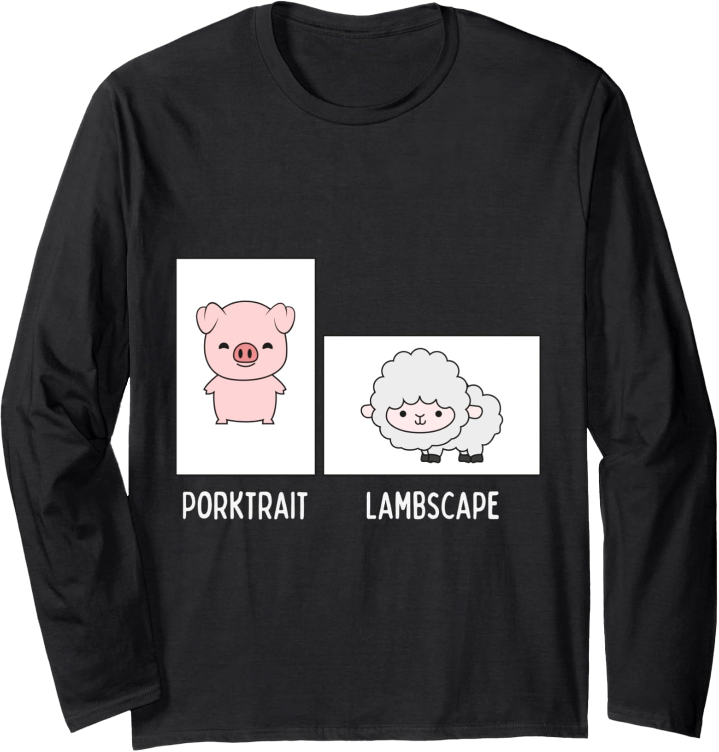 Porktrait Or Lambscape Funny Printer Pun Office Humor Long Sleeve