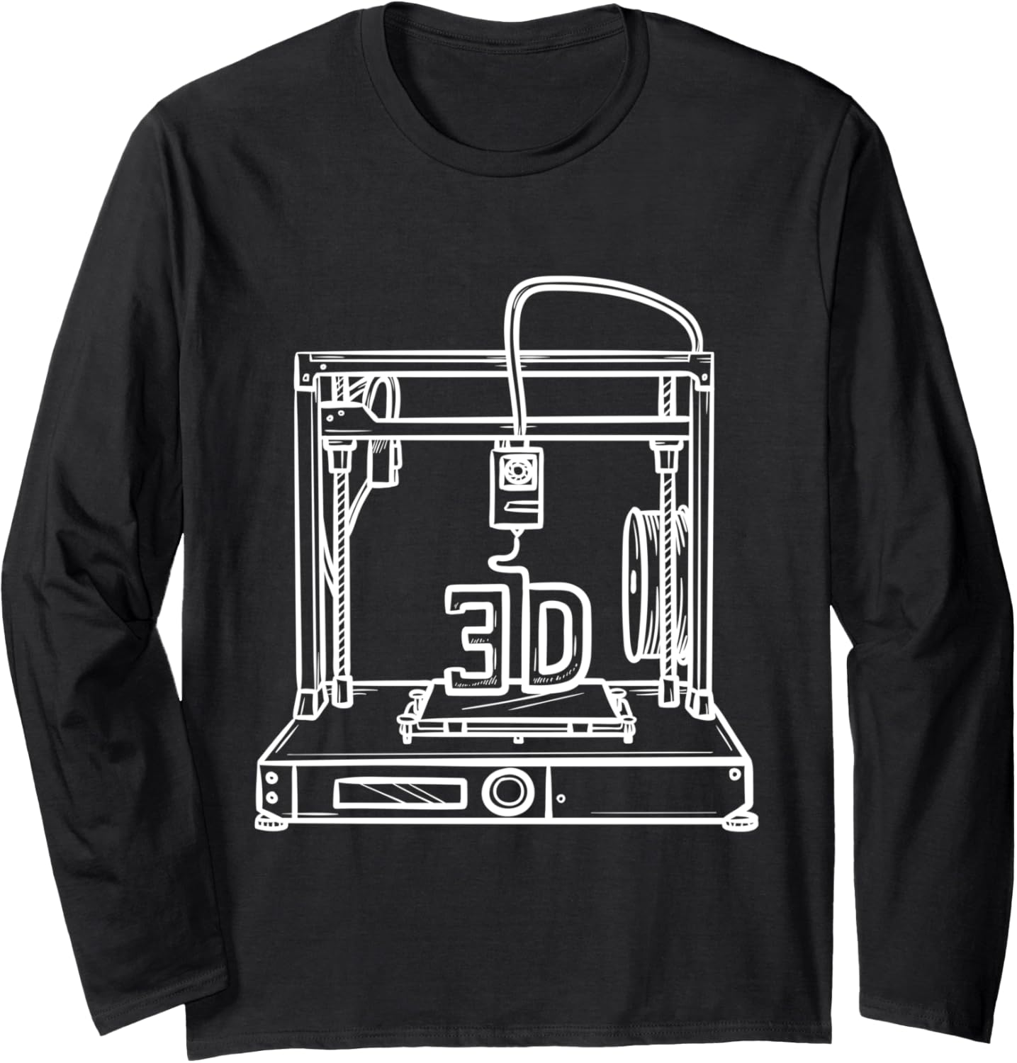 Retro Print 3D Printing Funny 3D Printer Enthusiasts Long Sleeve