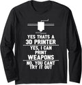 3D Printer T Shirts Men Long Sleeve