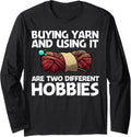 Cool Knitting For Women Girls Crochet Yarn Knitter Crocheter Long Sleeve
