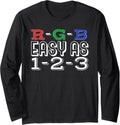 Rgb Easy As 1 2 3 Funny Graphic Designer Artist Printer Long