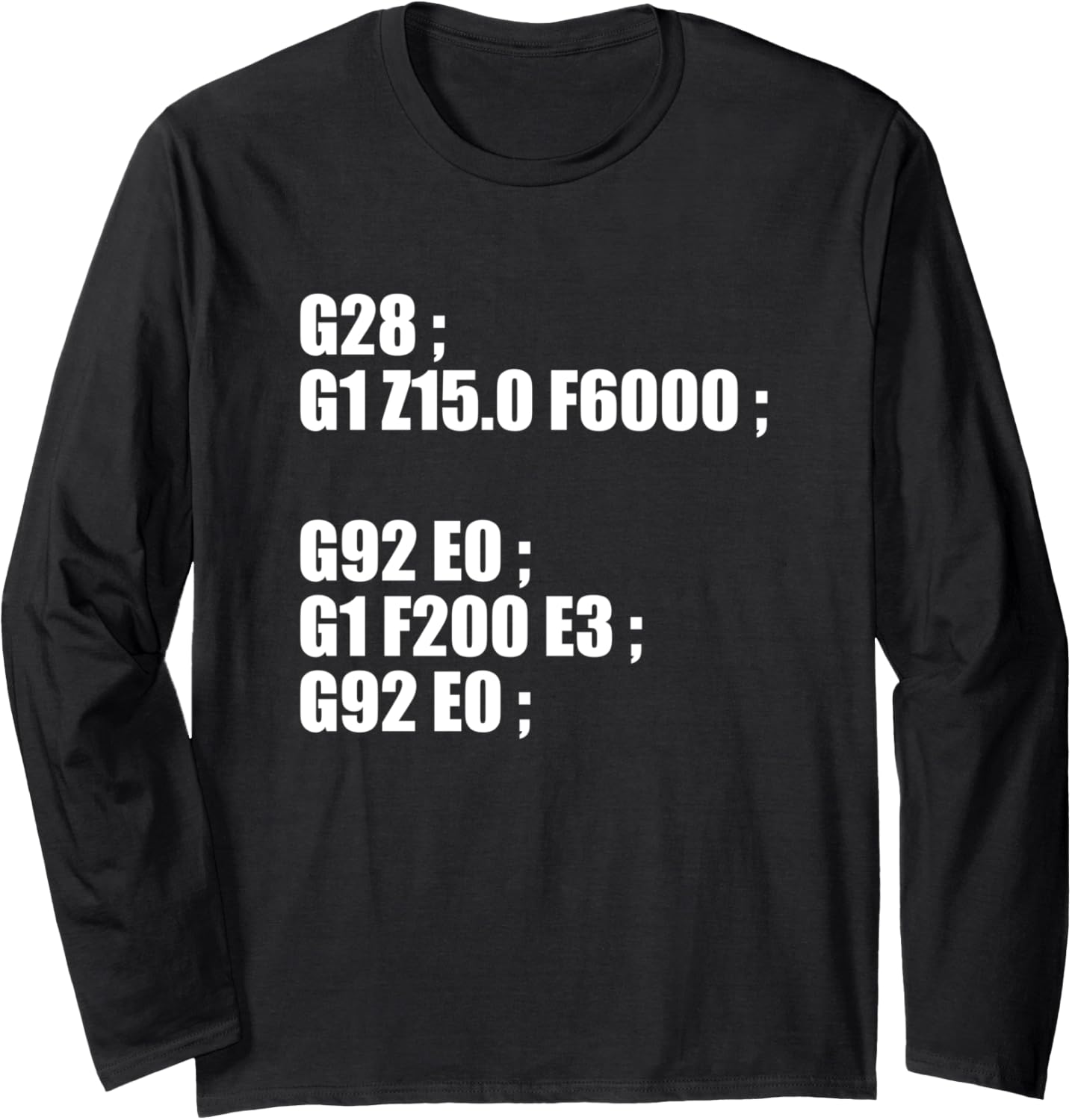 3D Printer G28 Start Code In Gcode Programming Language Long Sleeve